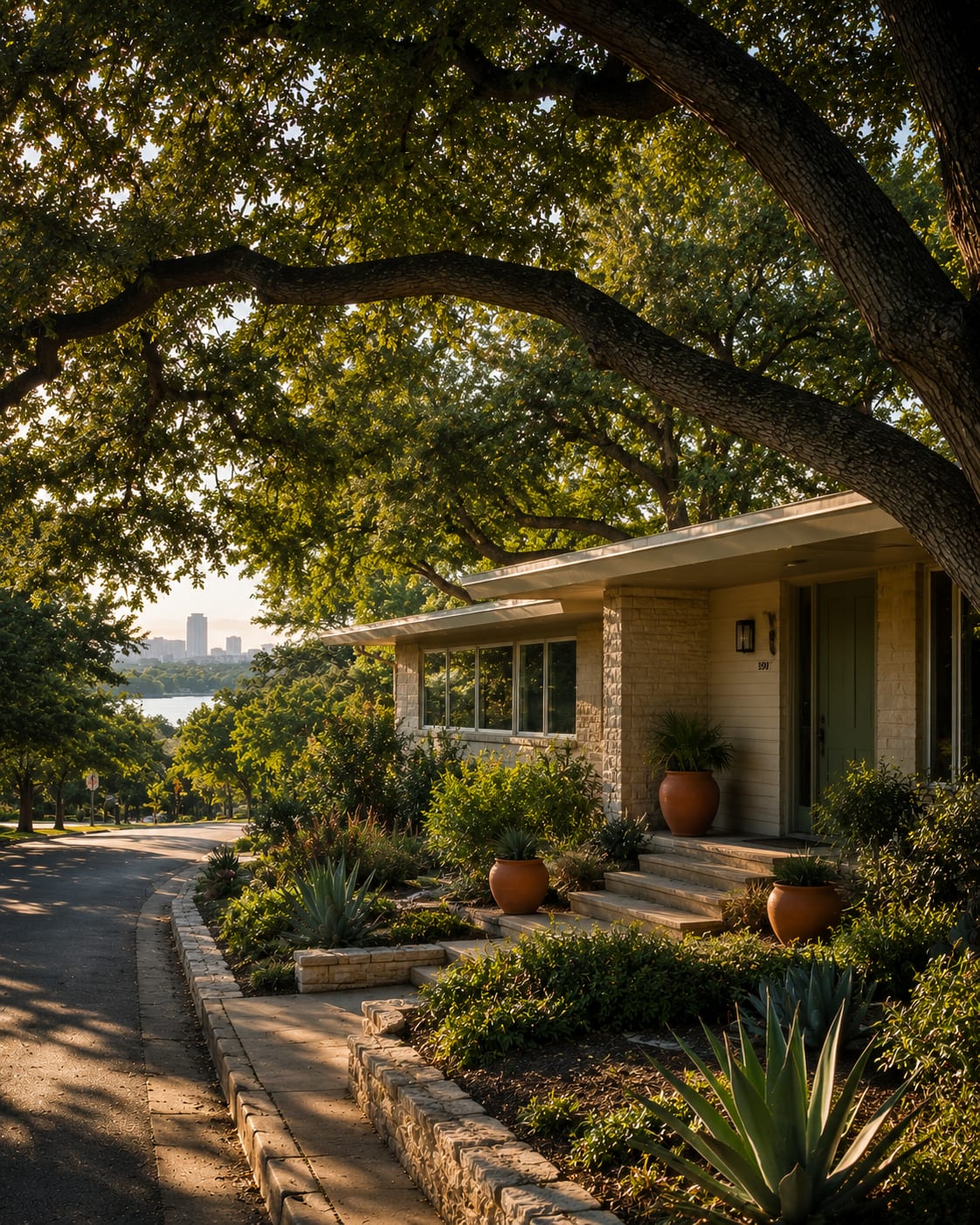 Residential street near Zilker Park in Austin